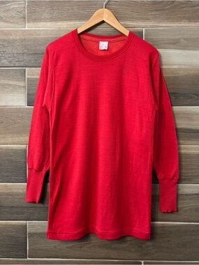 True Vintage Stanfield’s Red Undershirt Thermal Wool Blank Size Large 50’s 60’s